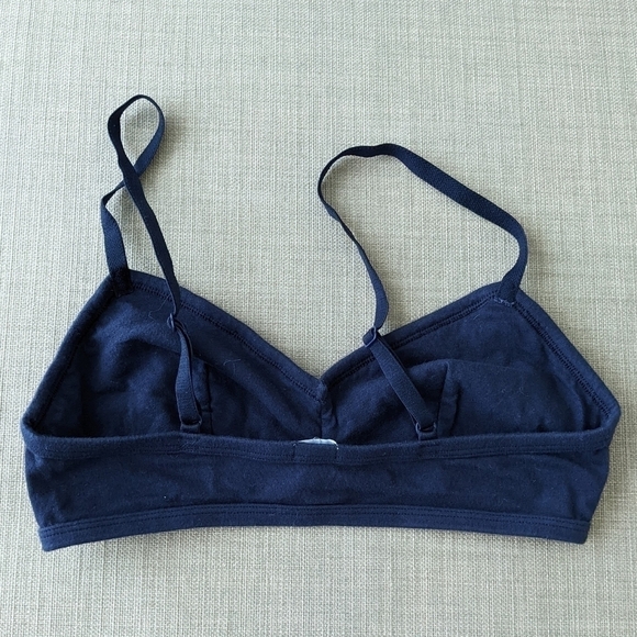 Aerie navy blue cotton sequins wireless bra bralette size Small c053 - Picture 6 of 6